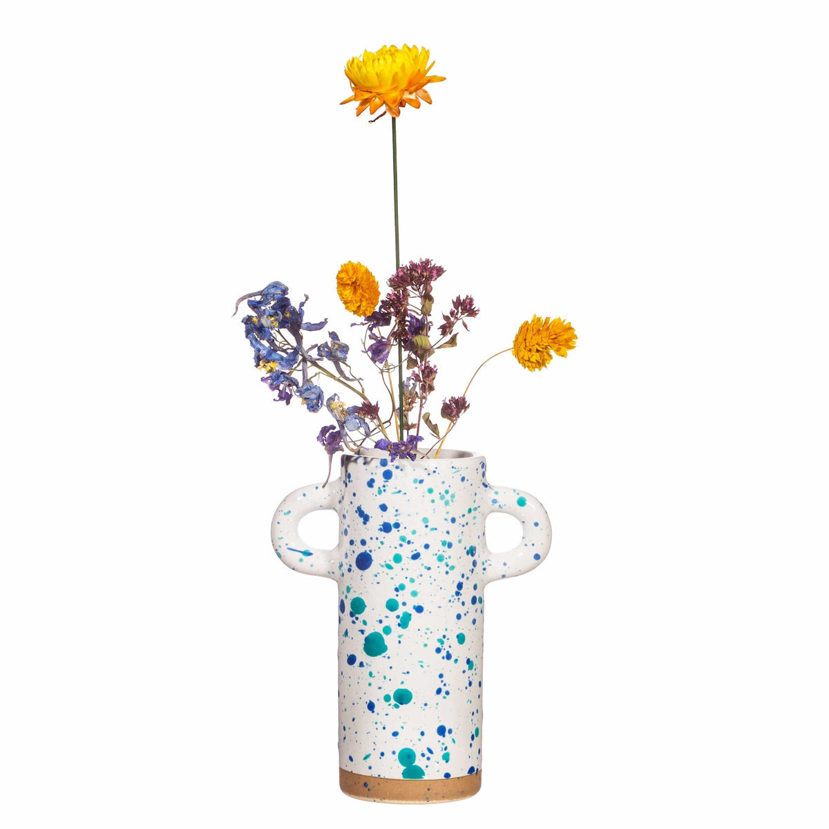 Sass & Belle Turquoise & Blue Splatterware Vase