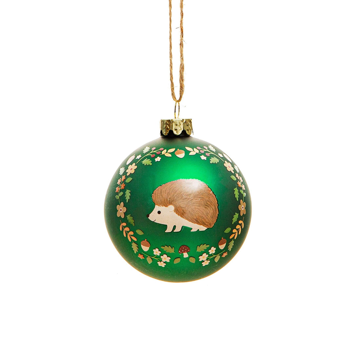 Sass & Belle Woodland Hedgehog Glass Bauble