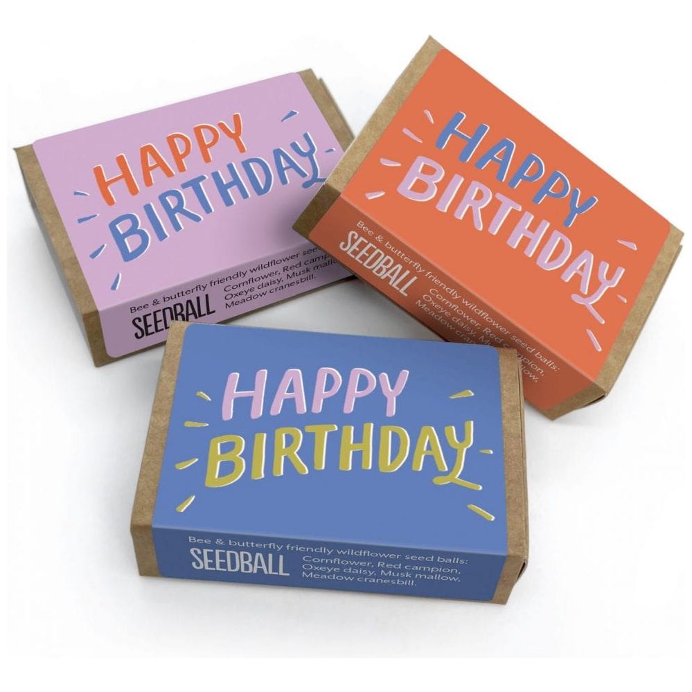 Seedball blue 'Happy Birthday' Seedball Box