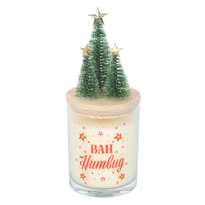 Something Different Bah Humbug Orange & Clove Glass Candle with Tree
