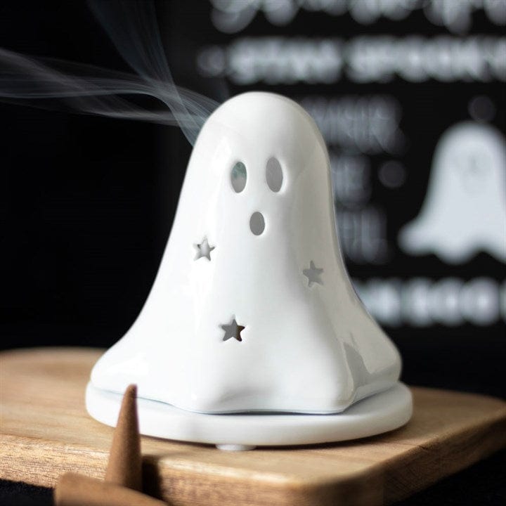Something Different Ceramic Ghost Tealight and Incense Cone Holder