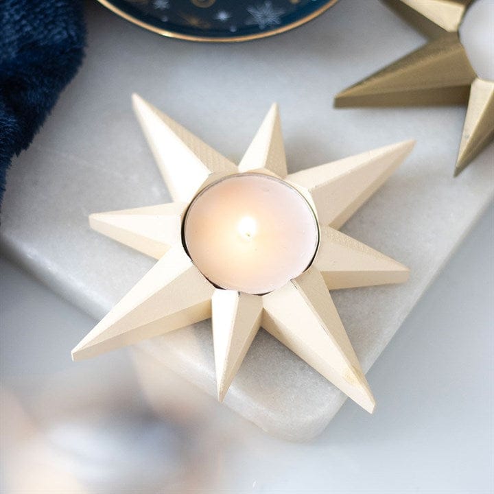 Something Different Cream Star Tealight Candle Holder
