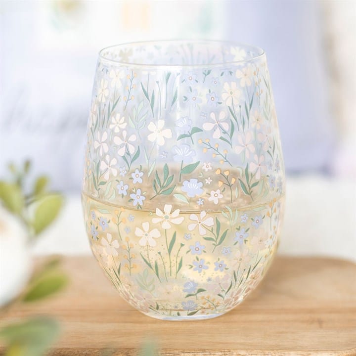 Something Different Ditsy Floral Print Stemless Glass