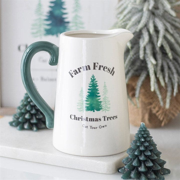 Something Different Farm Fresh Christmas Trees Ceramic Flower Jug