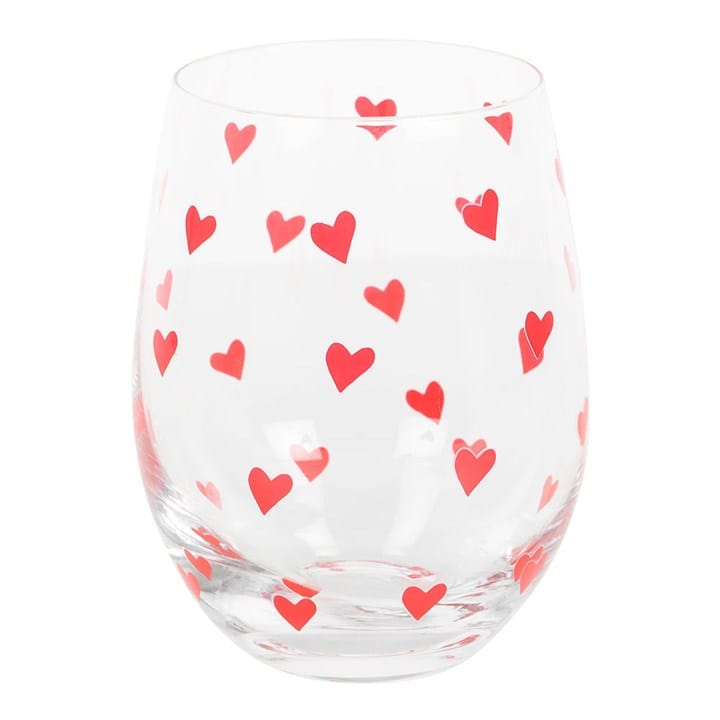 Something Different Heart Print Stemless Glass