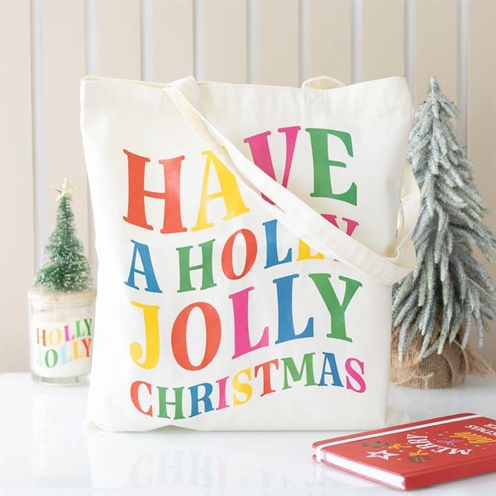 Something Different Holly Jolly Christmas Polyester Tote Bag