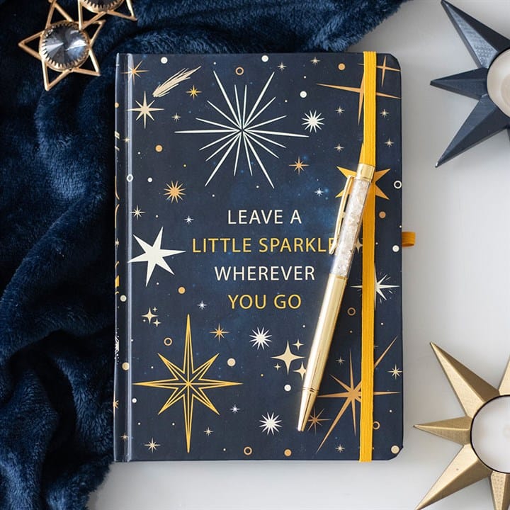 Something Different Leave A Little Sparkle A5 Notebook with Citrine Pen