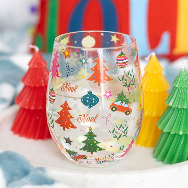Something Different Nostalgic Christmas Print Stemless Glass