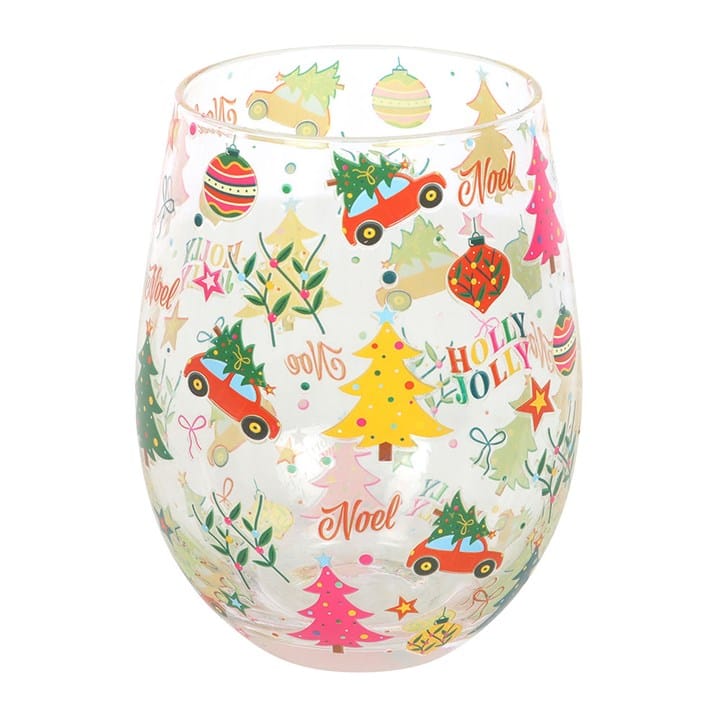 Something Different Nostalgic Christmas Print Stemless Glass