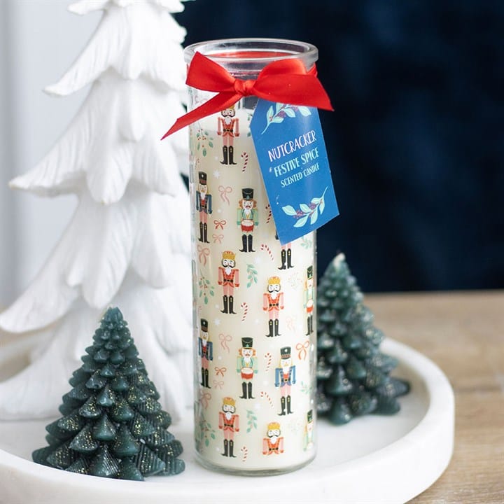 Something Different Nutcracker Print Festive Spice Tube Candle