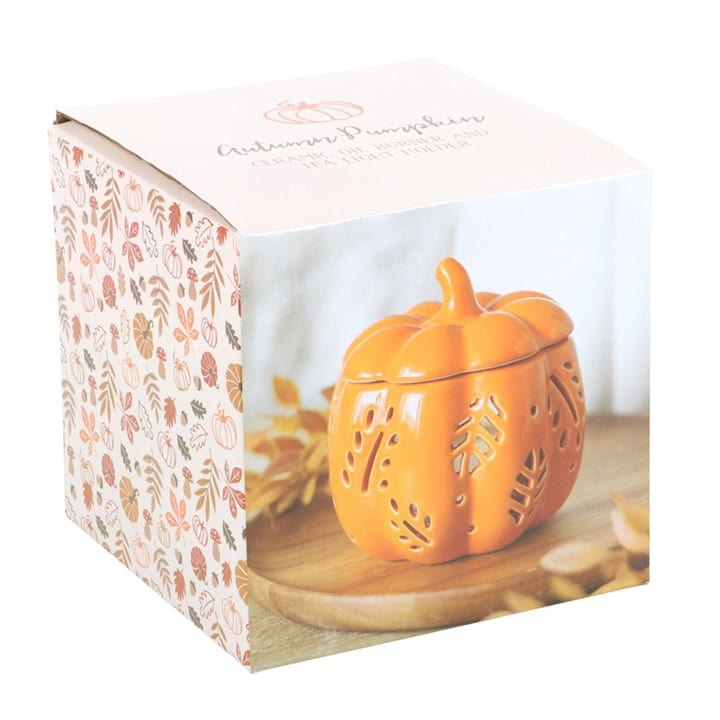 Something Different Orange Autumn Leaves Pumpkin Shaped Oil Burner