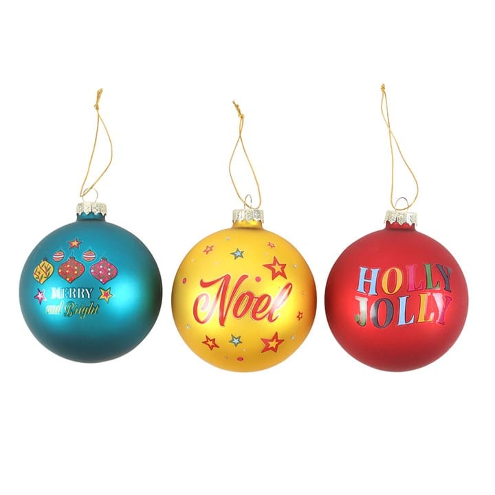 Something Different Set of 3 Nostalgic Christmas Glass Baubles