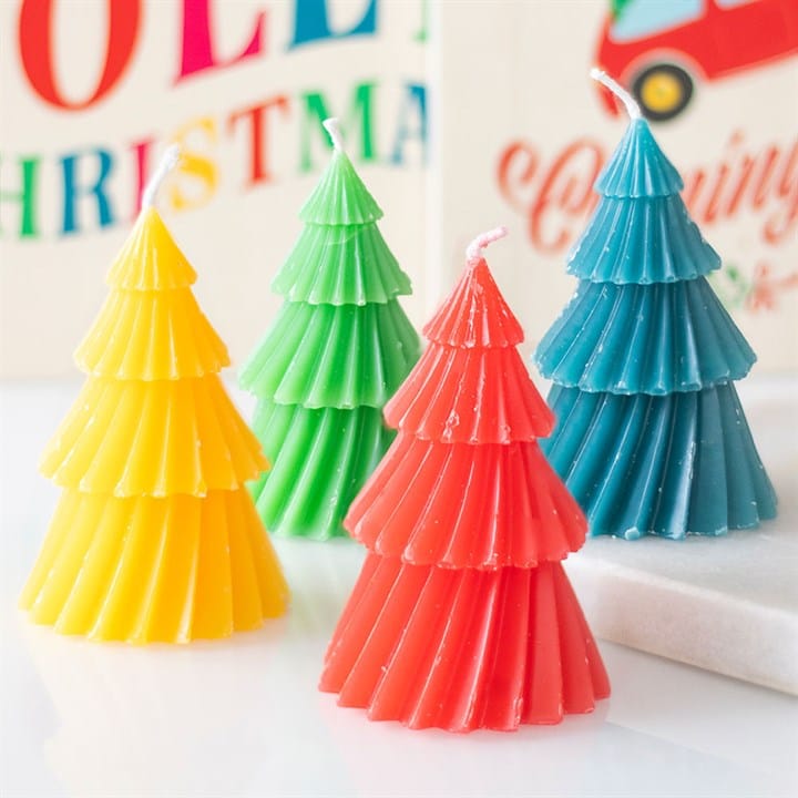 Something Different Set of 4 Colourful Christmas Tree Candles