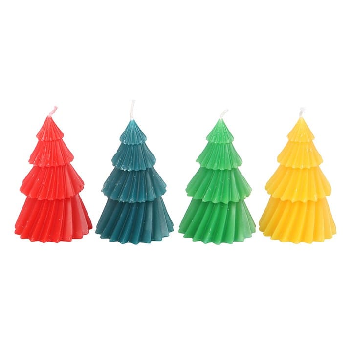 Something Different Set of 4 Colourful Christmas Tree Candles