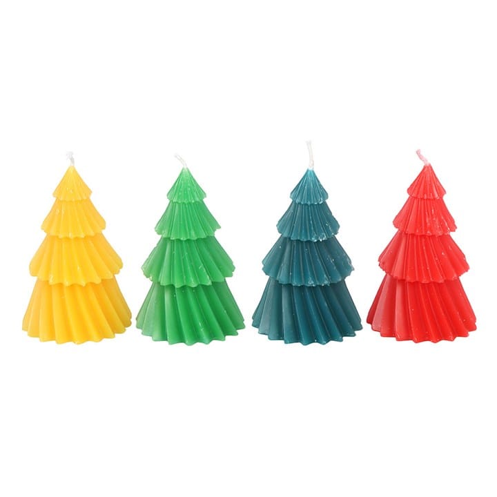 Something Different Set of 4 Colourful Christmas Tree Candles
