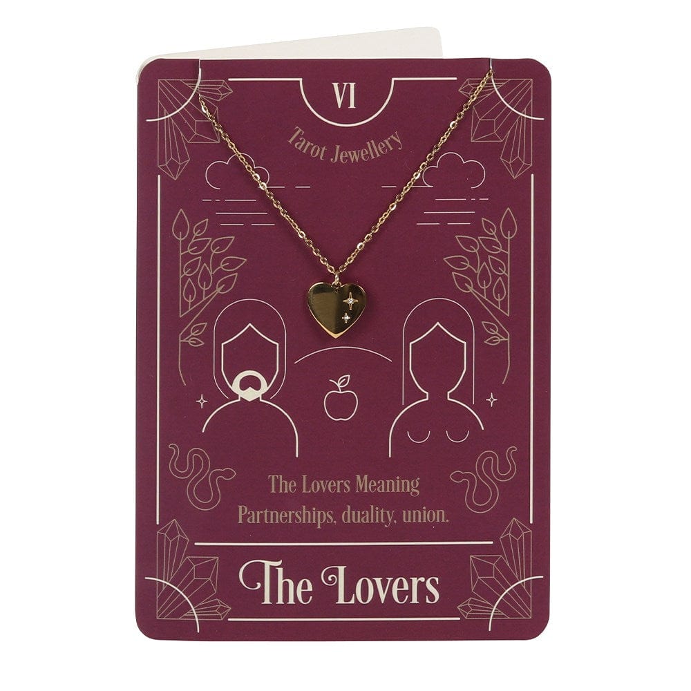 Something Different The Lovers Tarot Necklace on Greeting Card