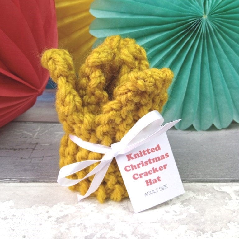 Southside Pinatas mustard Knitted Christmas Cracker Hat