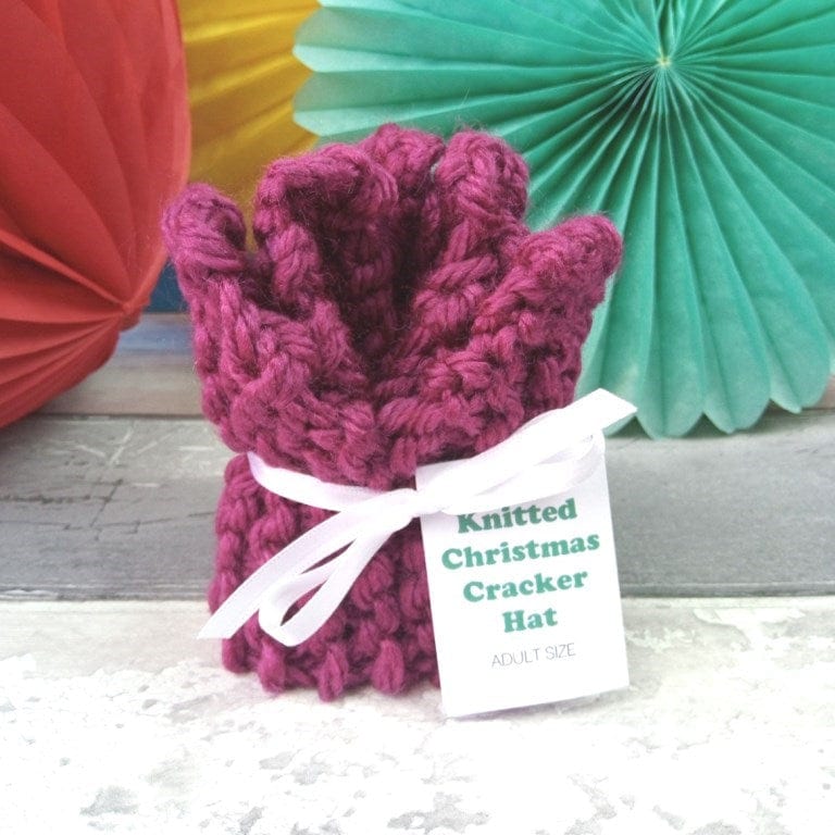 Southside Pinatas plum Knitted Christmas Cracker Hat