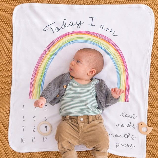 Sparks and Daughters Rainbow Baby Milestone Blanket