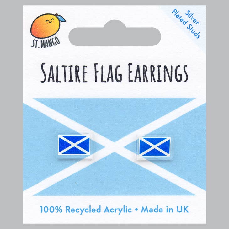 St. Mango Saltire Acrylic Stud Earrings