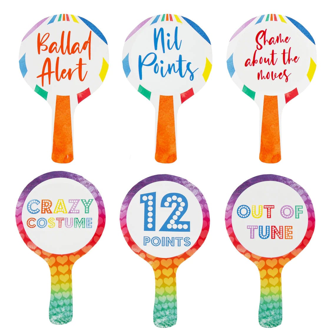 Talking Tables Eurovision Song Contest Scoring Paddles