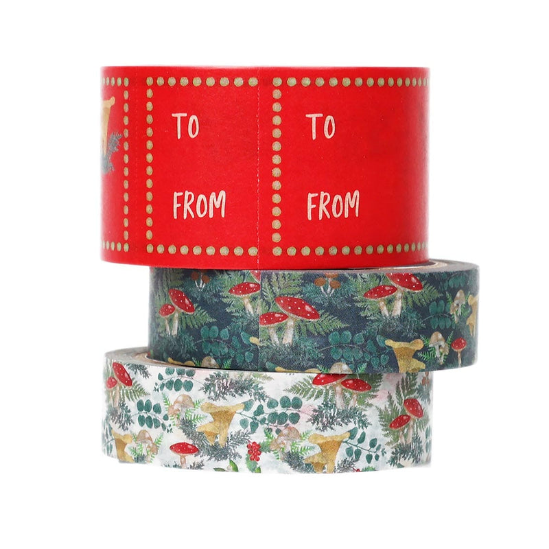 Talking Tables Forest Christmas Paper Tape Wrapping Kit - 3 Pack