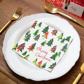 Talking Tables Green Christmas Tree Napkins