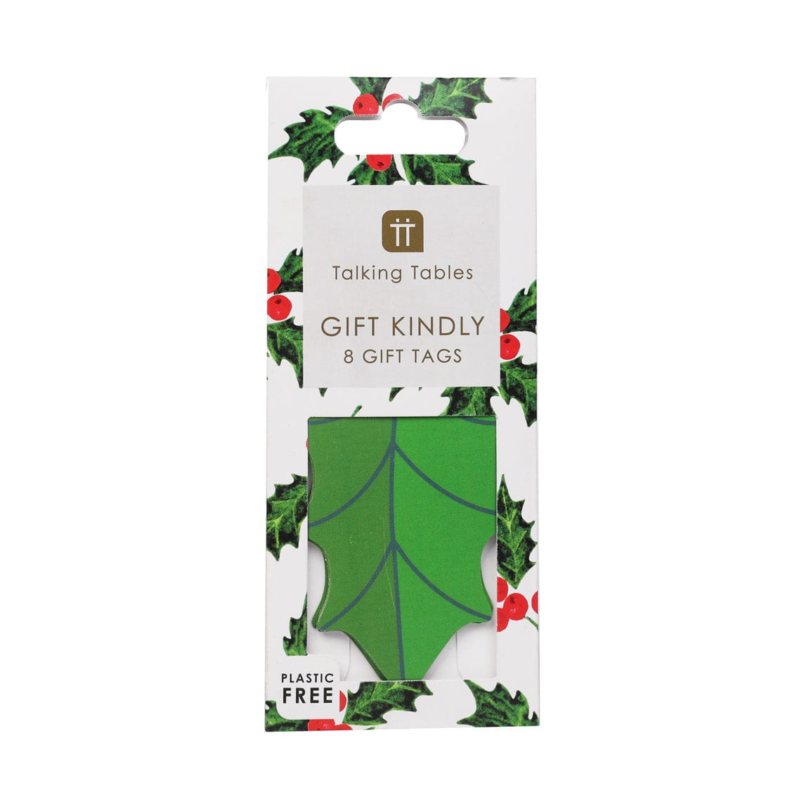 Talking Tables Holly Green Christmas Gift Tags - 8 Pack