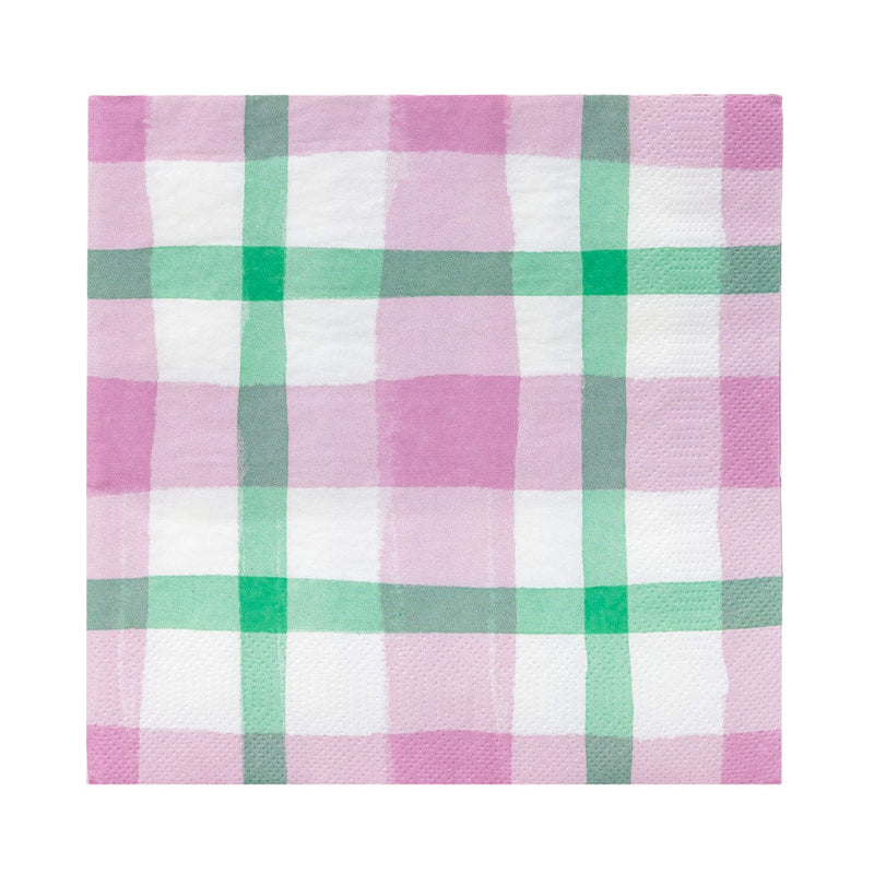 Talking Tables Lilac & Green Gingham Paper Napkins