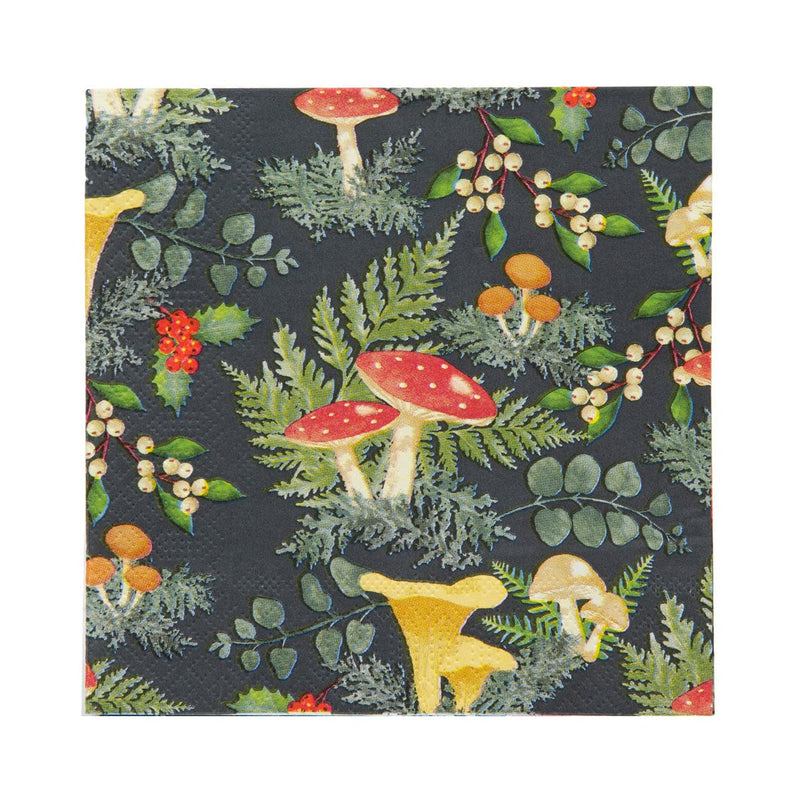 Talking Tables Midnight Forest Mushroom Napkins - 20 Pack