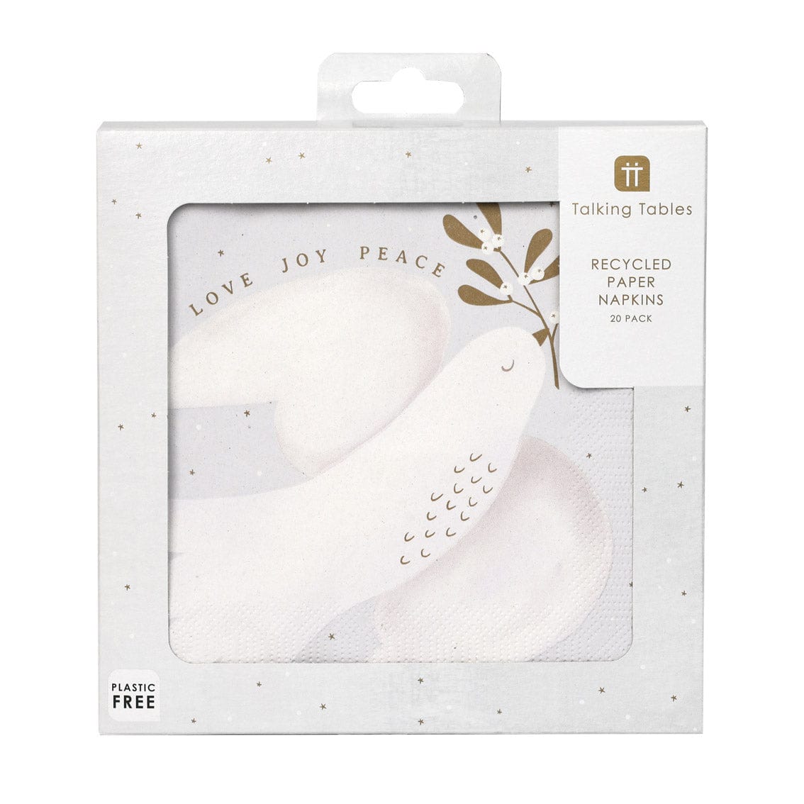 Talking Tables Mistletoe White Christmas Paper Napkins - 20 Pack