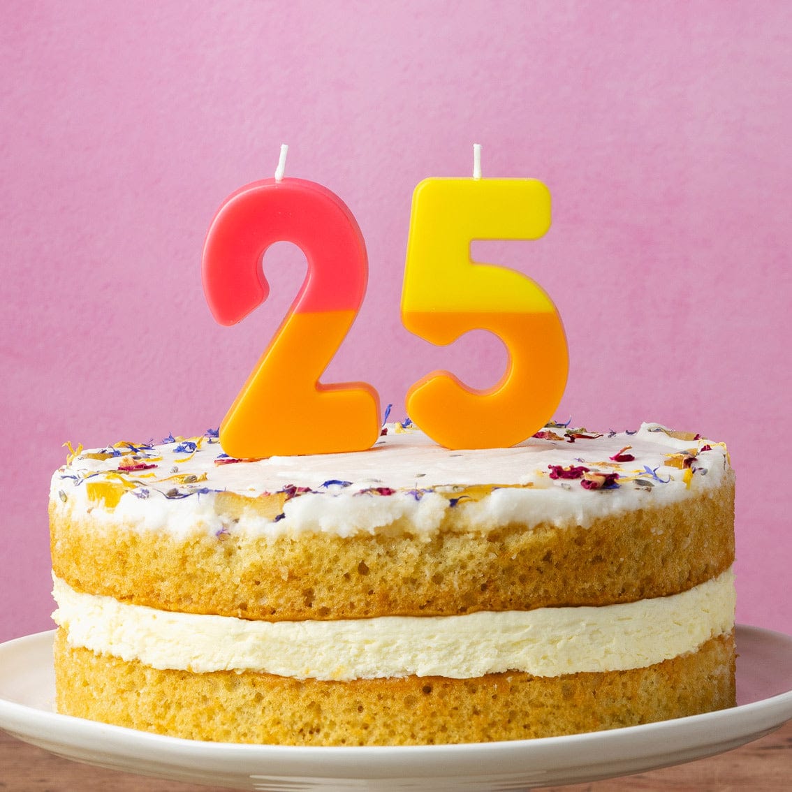 Talking Tables Number Candle - 2 (Orange & Pink)
