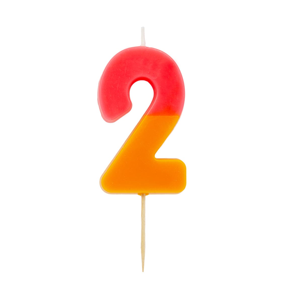 Talking Tables Number Candle - 2 (Orange & Pink)