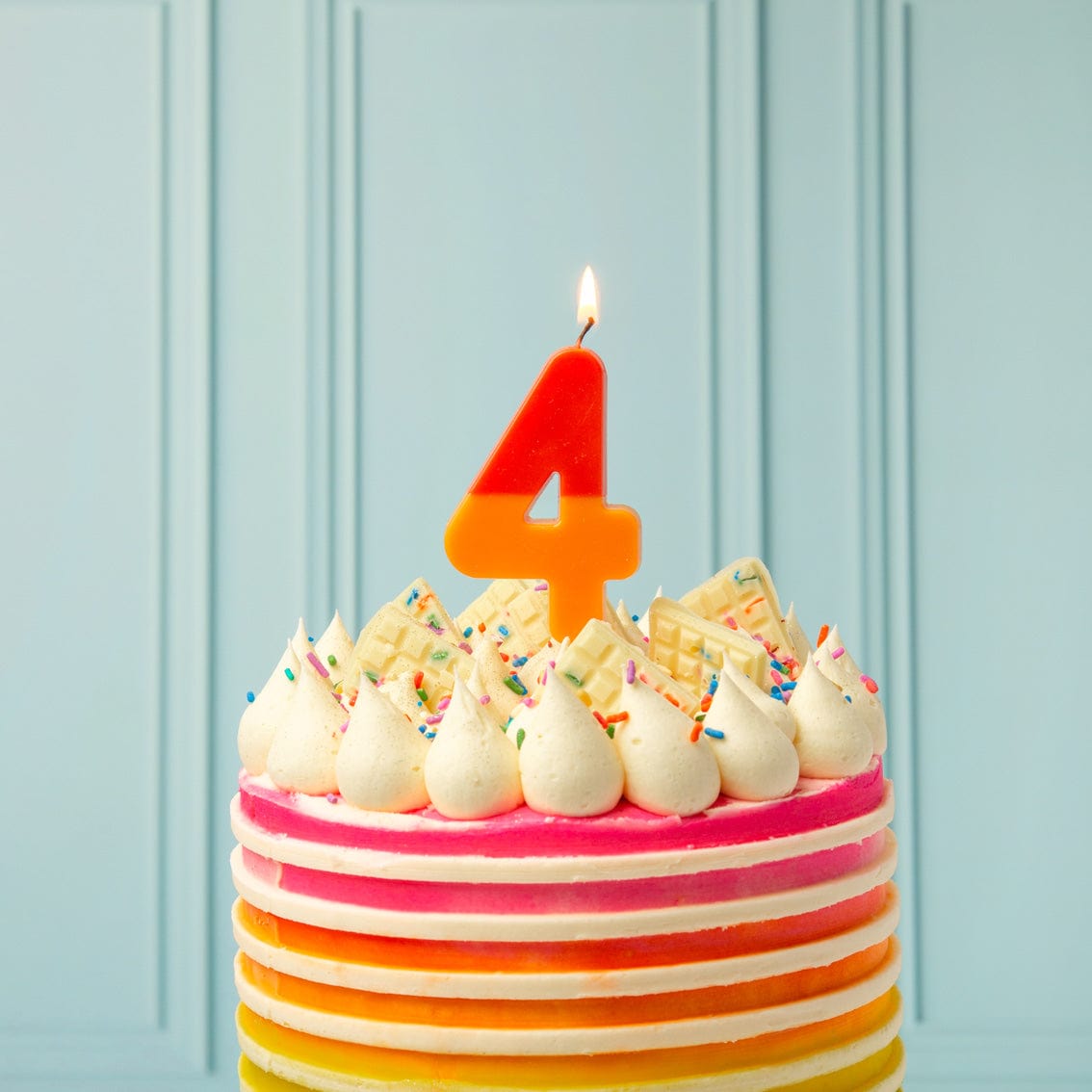 Talking Tables Number Candle - 4 (Orange & Red)