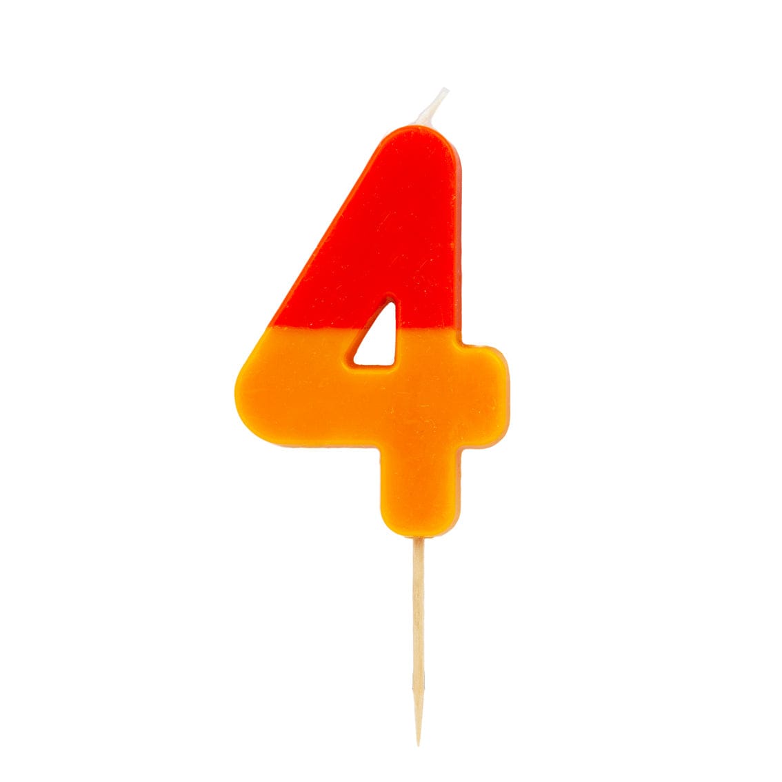 Talking Tables Number Candle - 4 (Orange & Red)