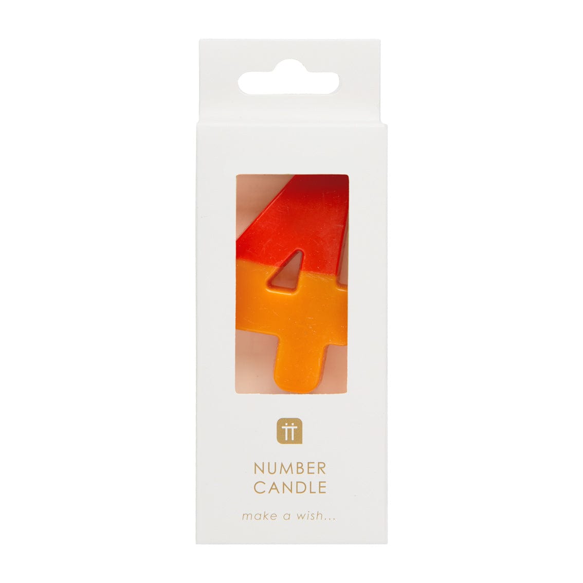 Talking Tables Number Candle - 4 (Orange & Red)