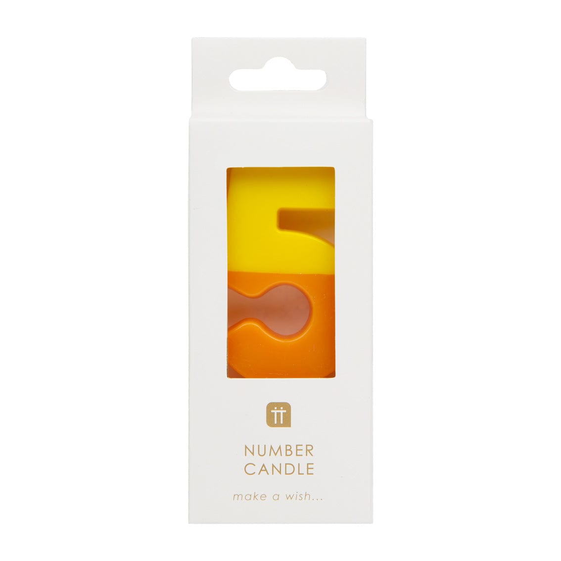 Talking Tables Number Candle - 5 (Orange & Yellow)