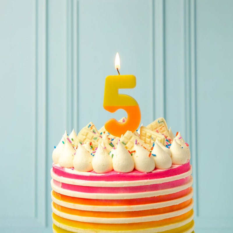 Talking Tables Number Candle - 5 (Orange & Yellow)