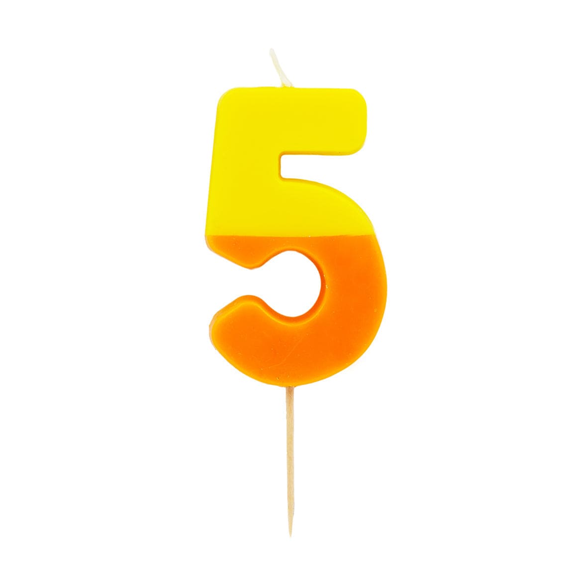 Talking Tables Number Candle - 5 (Orange & Yellow)