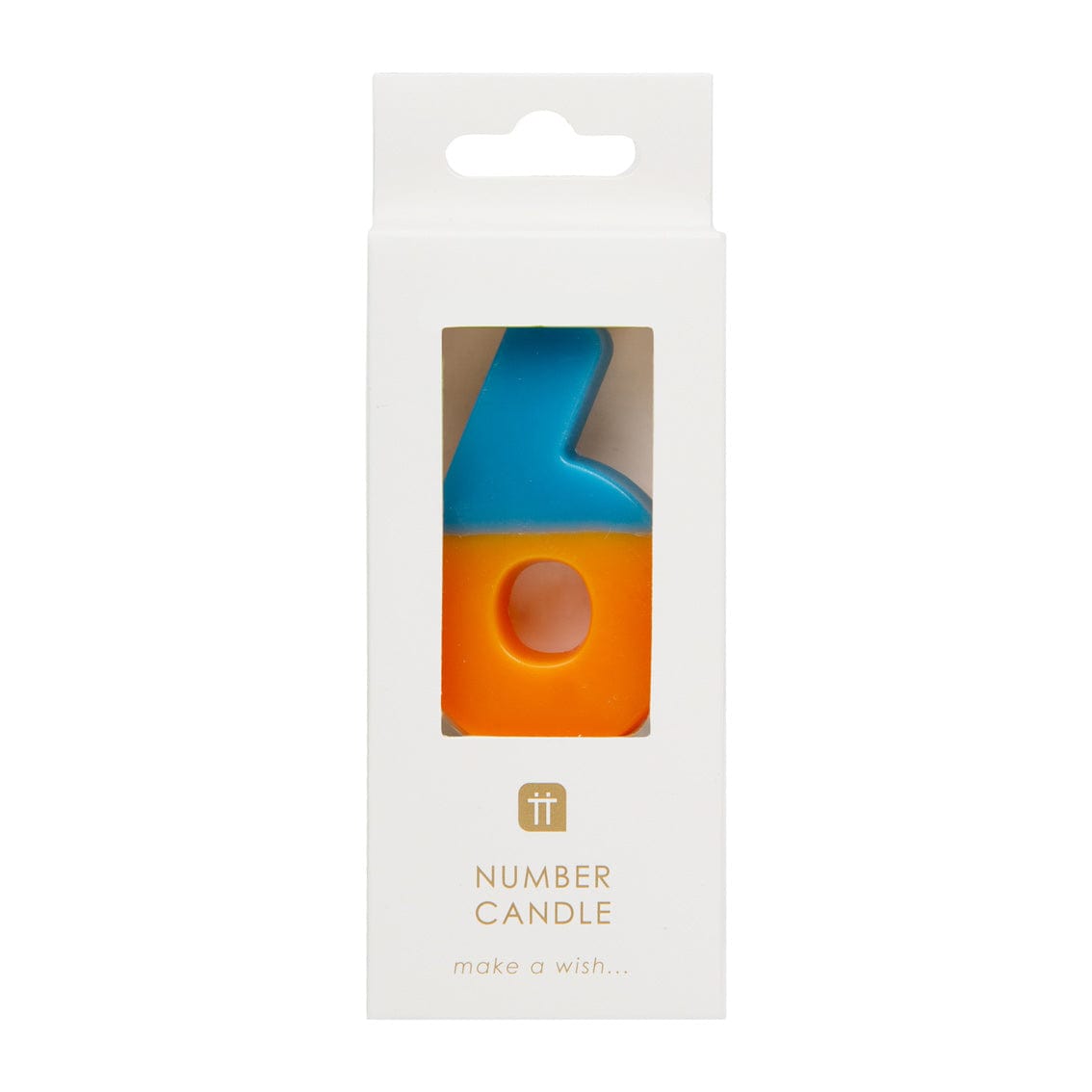 Talking Tables Number Candle - 6 (Orange & Dark Blue)