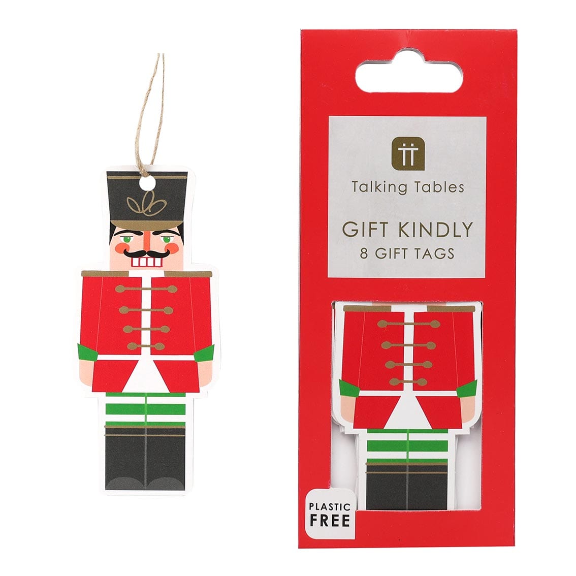 Talking Tables Nutcracker Red Christmas Gift Tags - 8 Pack