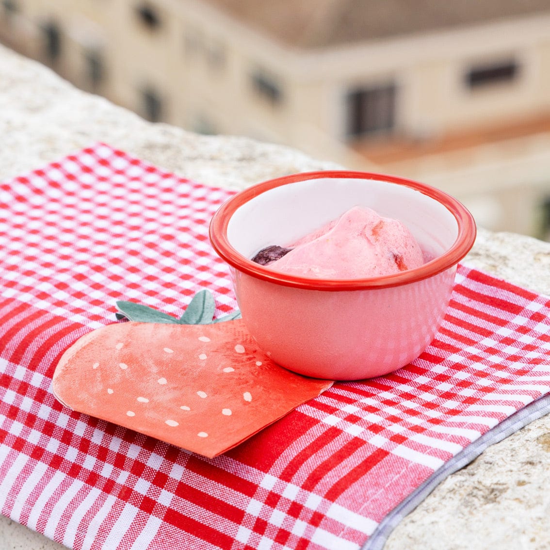 Talking Tables Strawberry Enamel Bowl