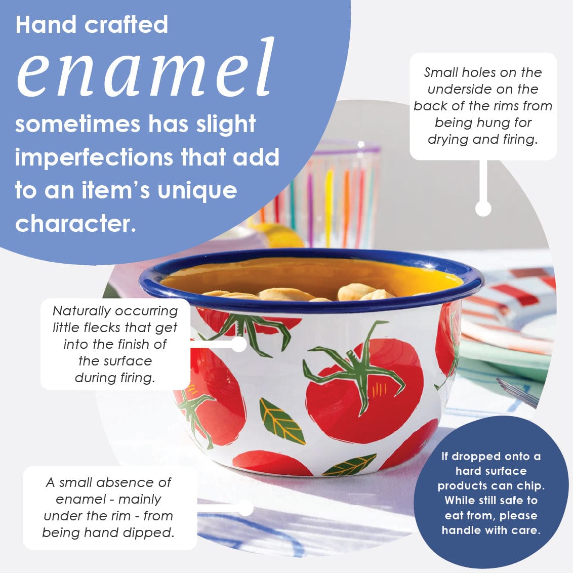 Talking Tables Strawberry Enamel Bowl