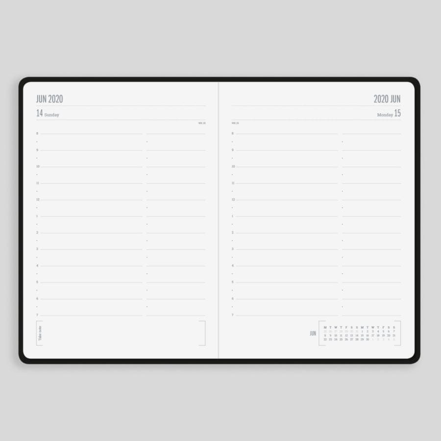 Tangible Stationery Black Day to a Page Diary