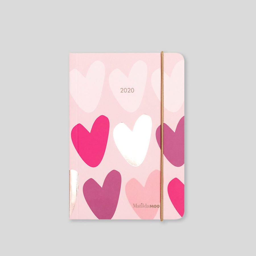 Tangible Stationery Pink Heart Day a Page Diary
