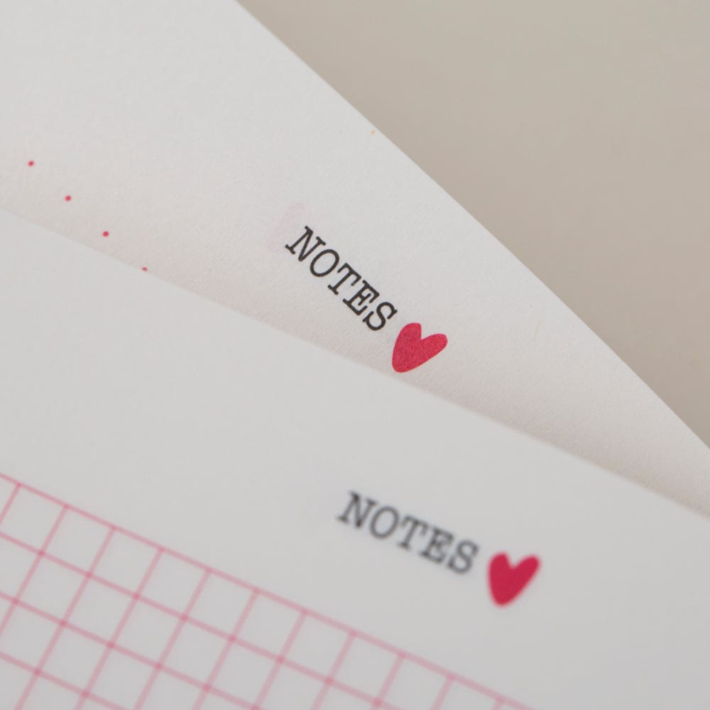 Tangible Stationery Pink Heart Day a Page Diary