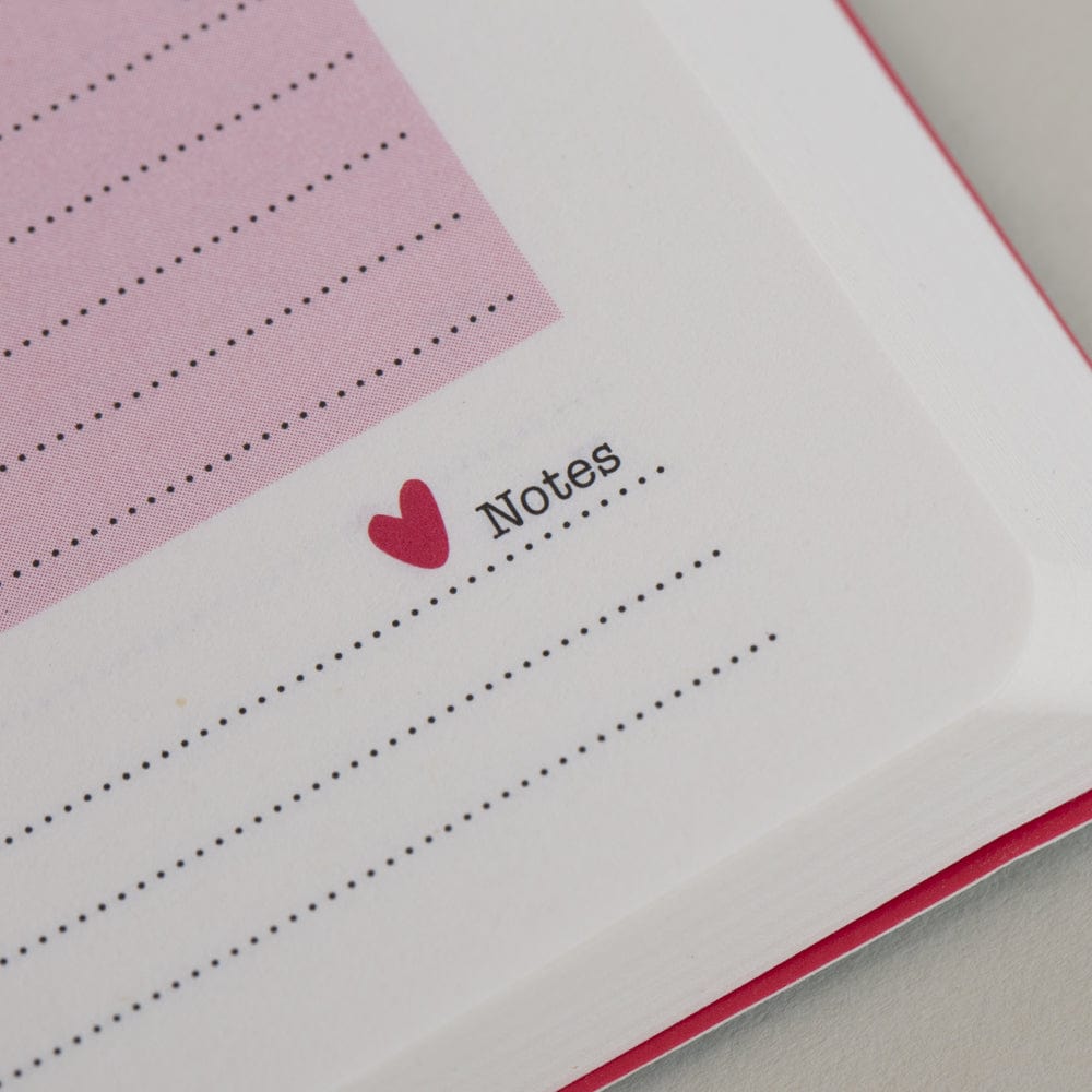 Tangible Stationery Pink Heart Day a Page Diary