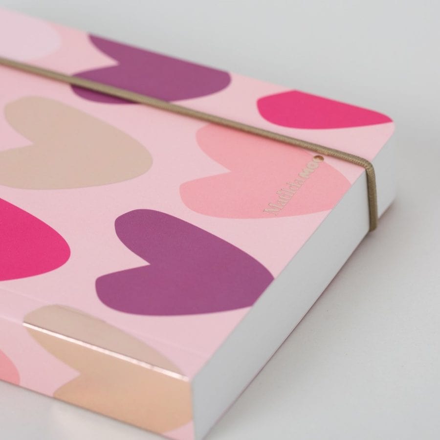 Tangible Stationery Pink Heart Day a Page Diary
