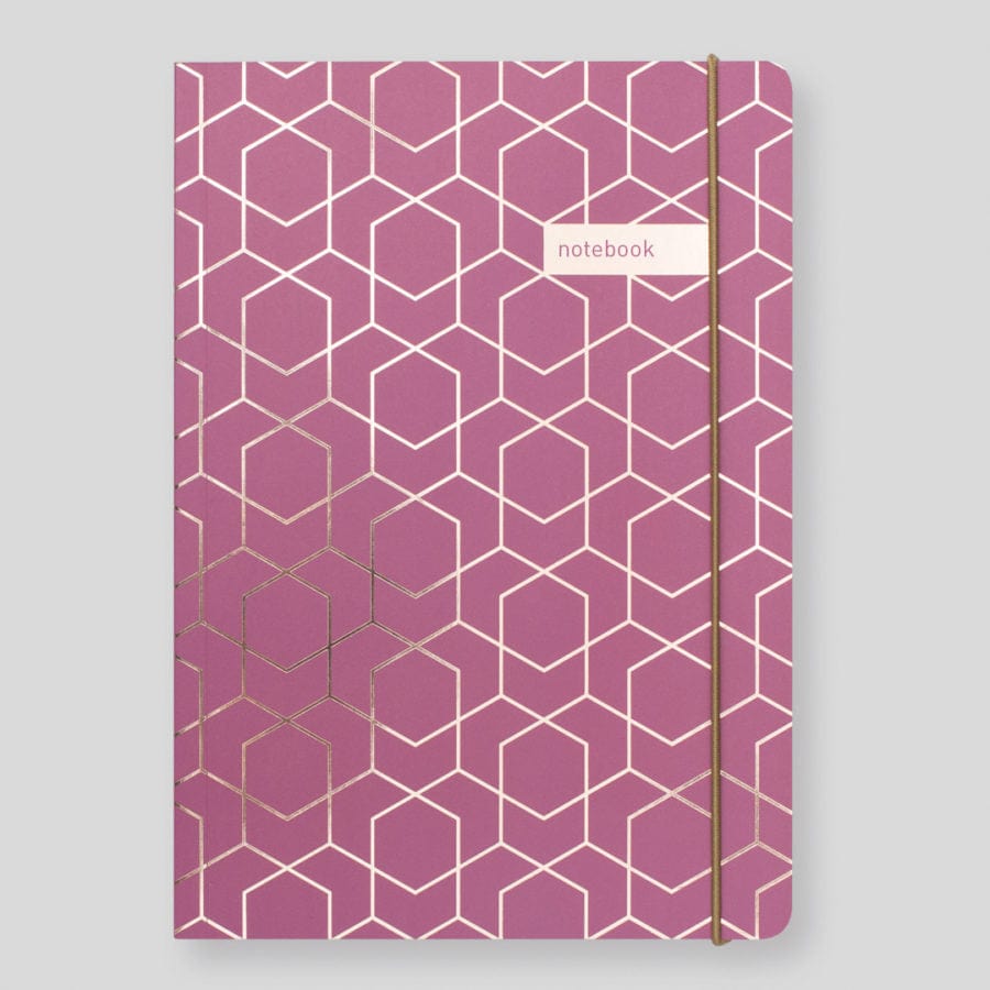 Tangible Stationery Pink Matilda Myres Rose Gold Lined Notebook