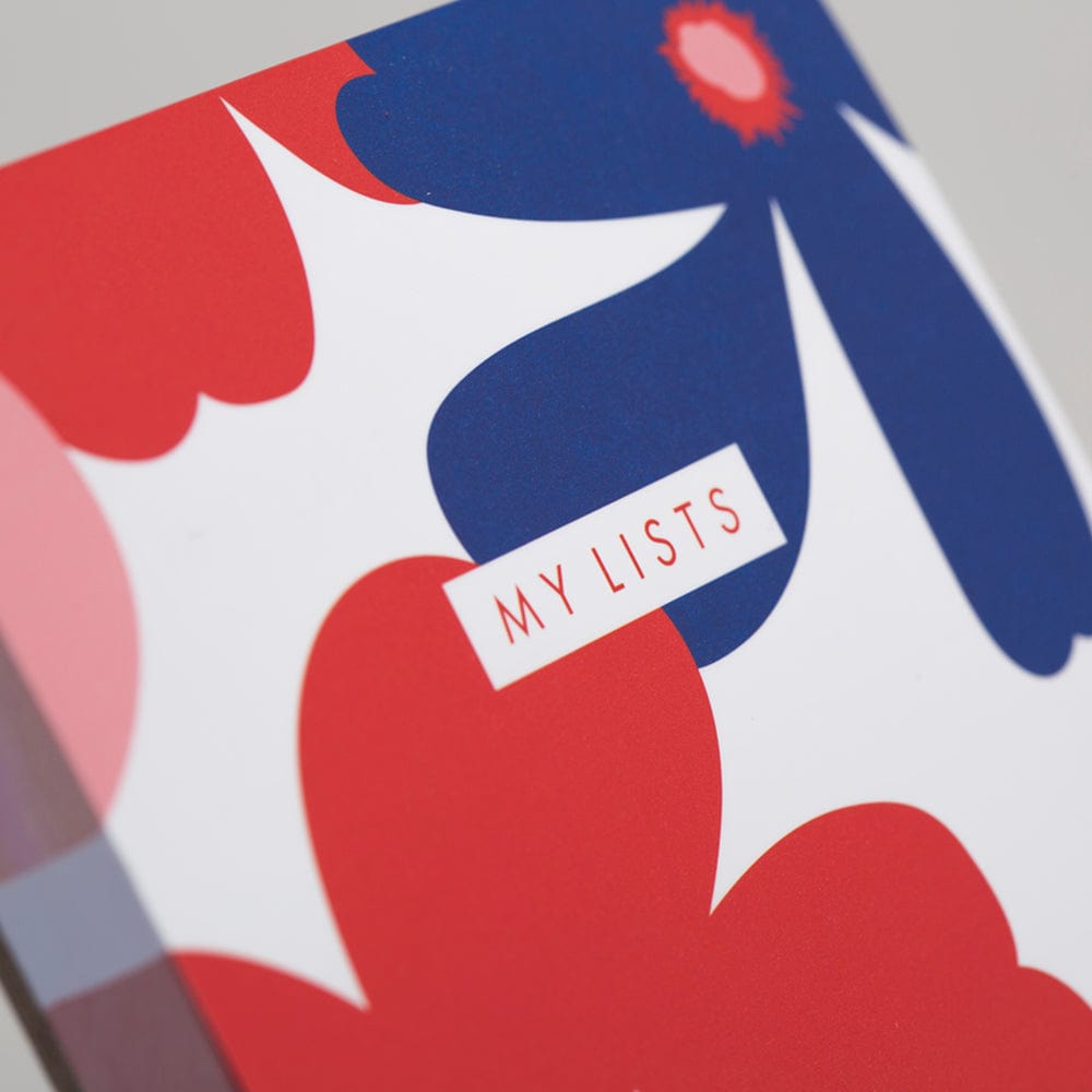 Tangible Stationery Slim List Pad Red Floral